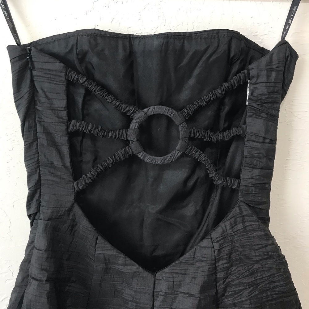 Jessica McClintock Vintage Black Strapless Mini Dress - Picture 6 of 14
